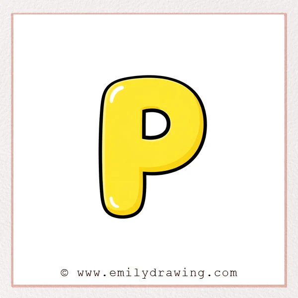 Preview of Bubble Letter P drawing